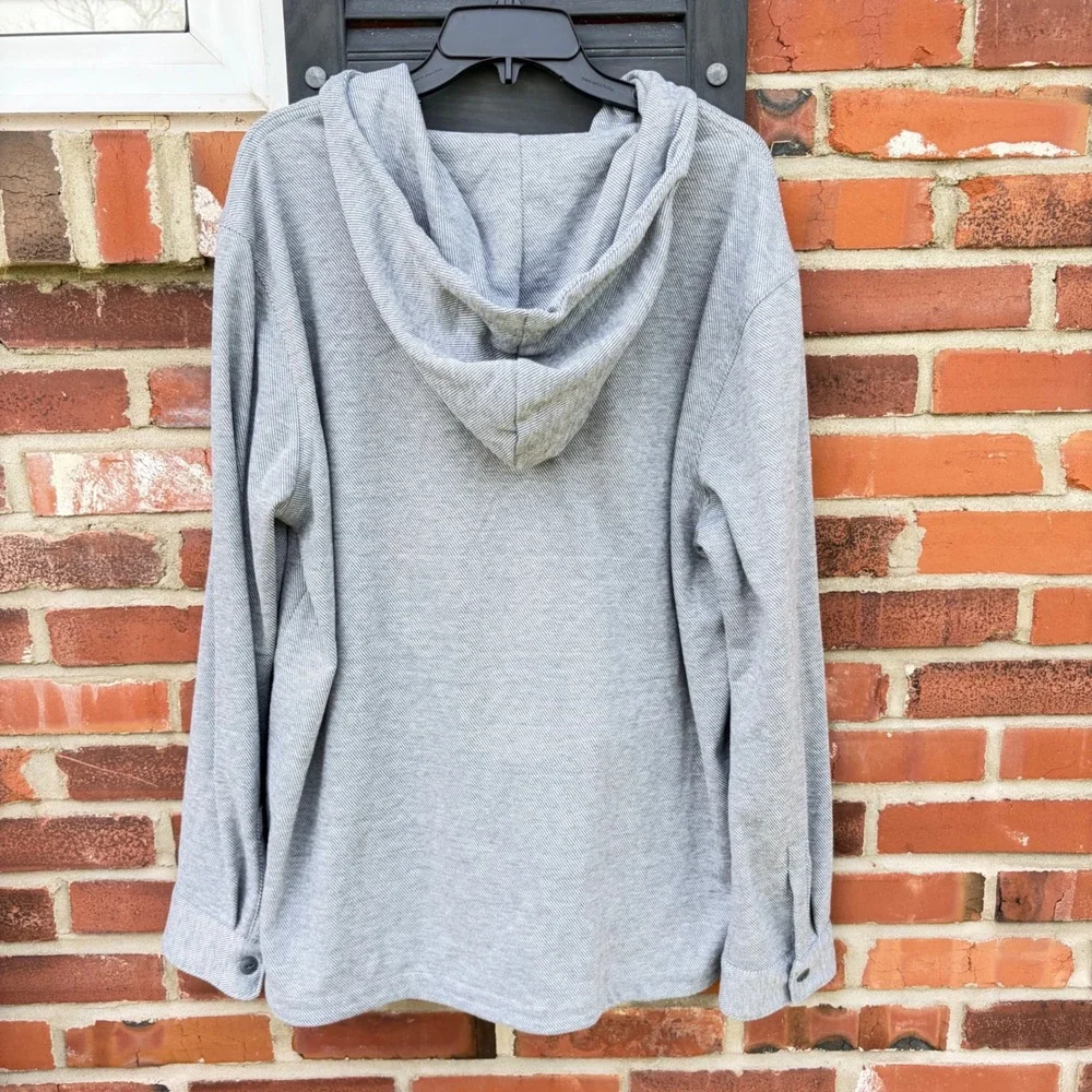 Express Mens‎ Quarter Zip Hoodie Grey Textured Pullover Sweater Large